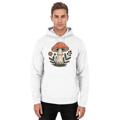 Still Roots hoodie with forest textures and earthy tones – Arvenzo