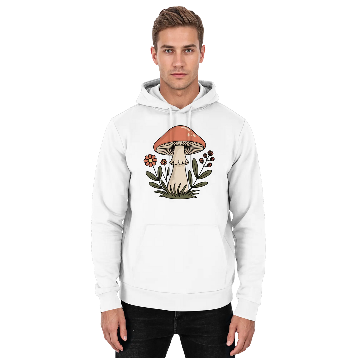 Still Roots hoodie with forest textures and earthy tones – Arvenzo