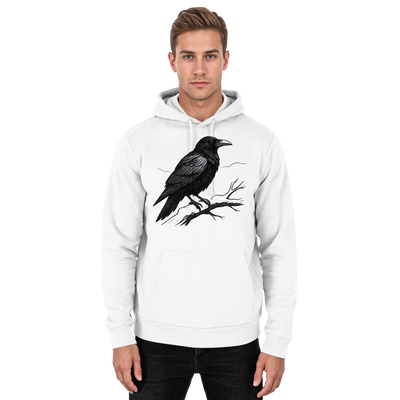 Dark Raven hoodie with a watchful raven – Arvenzo