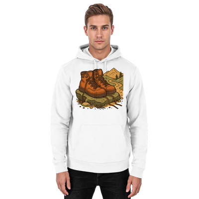 Trail Rest hoodie with muddy hiking boots – Arvenzo