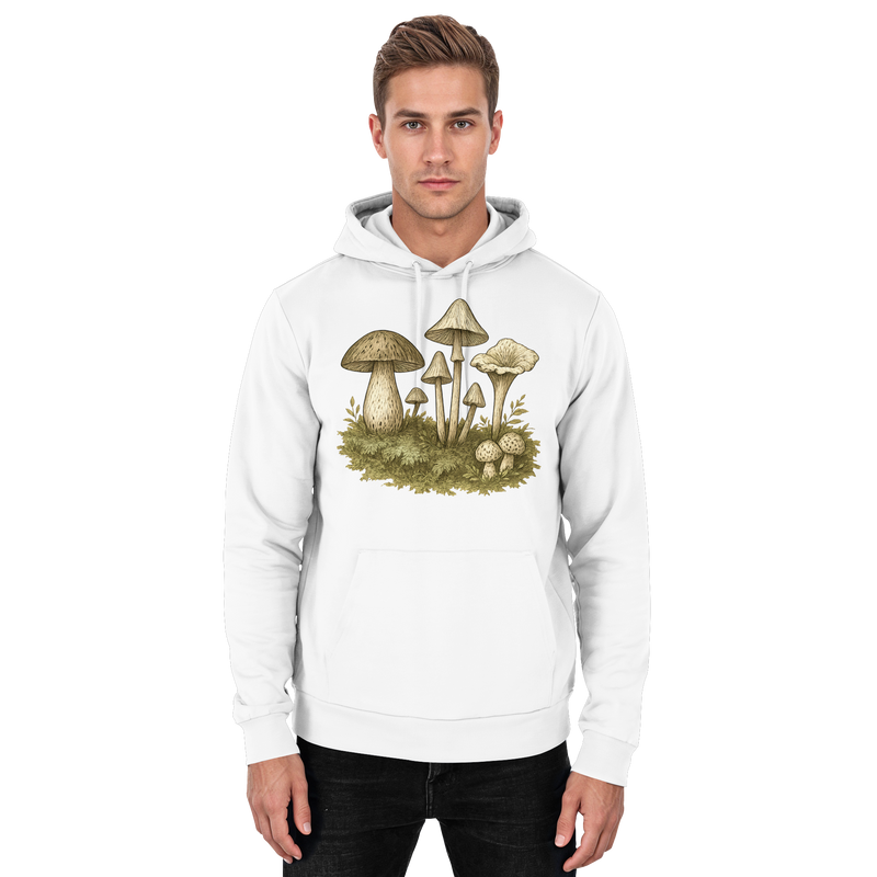 Forest Floor hoodie with mushrooms on the forest floor – Arvenzo