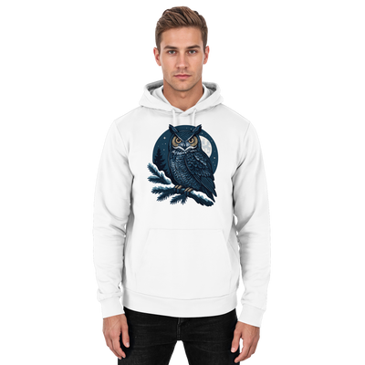 Night Watch hoodie with an owl on a pine branch – Arvenzo