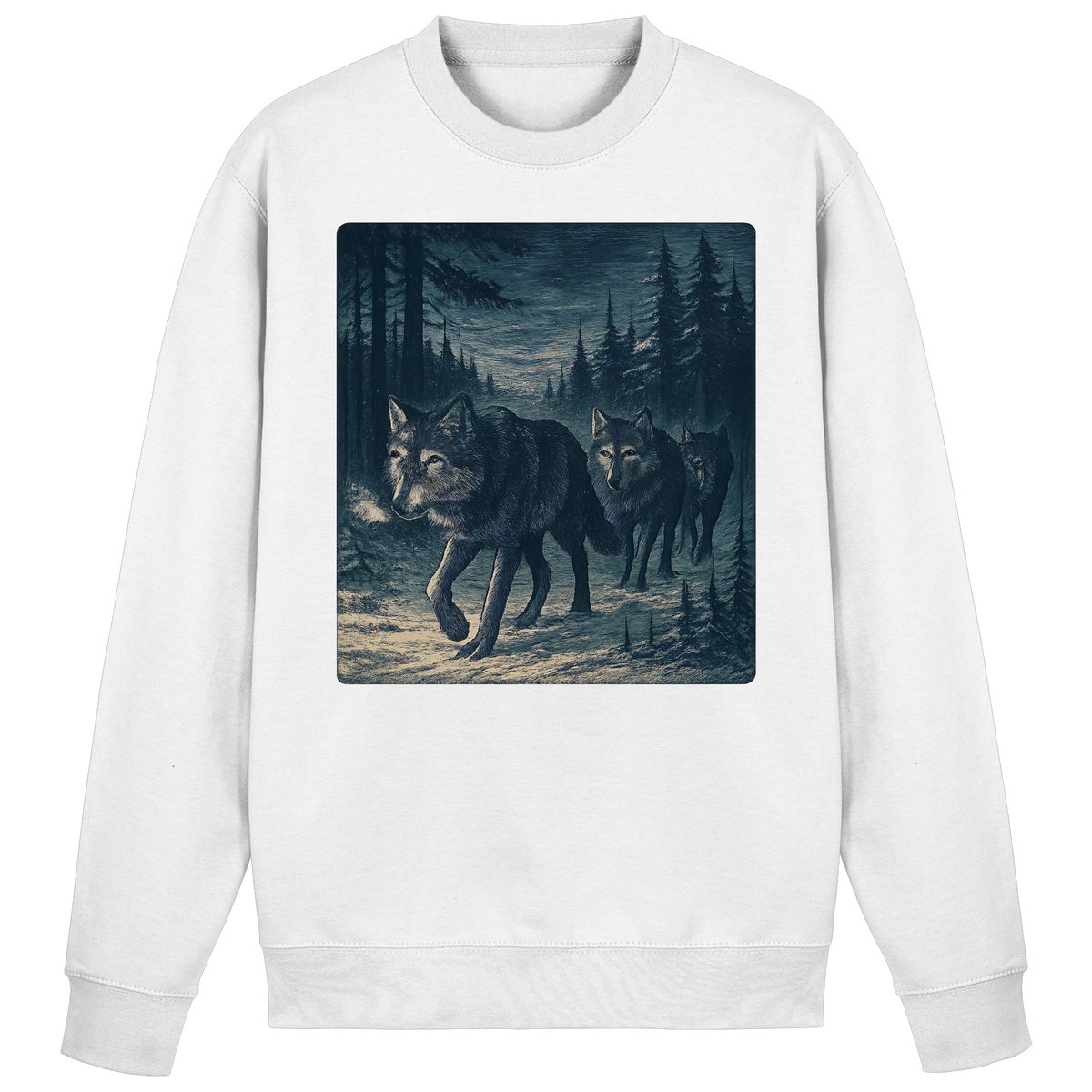 Arvenzo Pack North sweatshirt in Arctic White, front view showing a classic crewneck design and soft fabric.