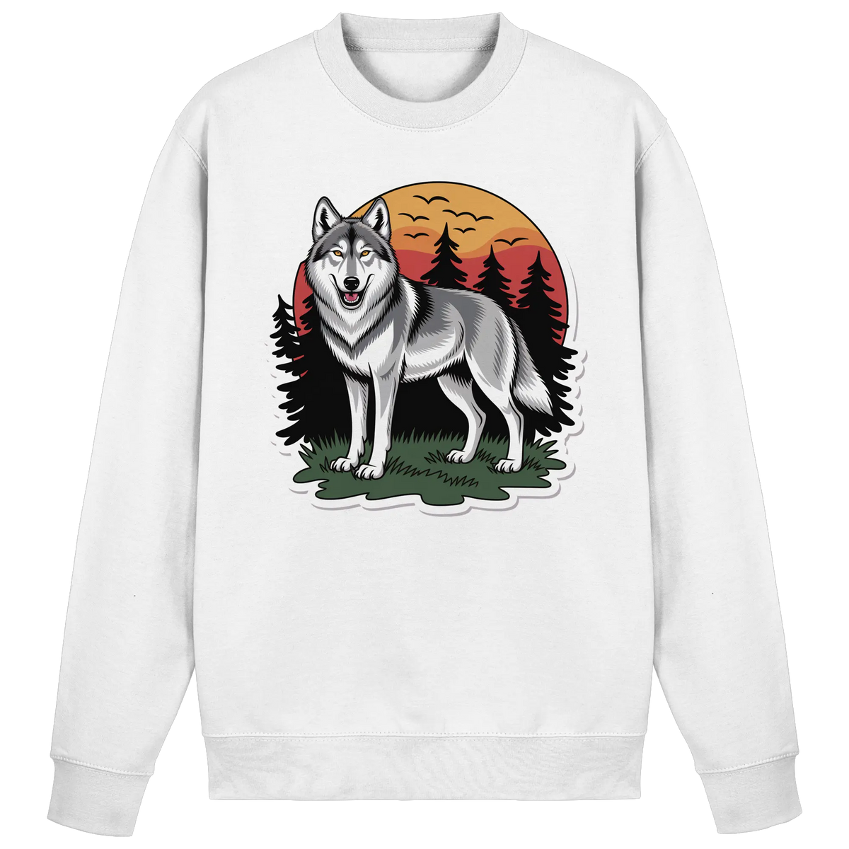 Arvenzo Lone Dusk sweatshirt in Arctic White, front view showing a cozy, casual sweatshirt with a simple crew neck design.
