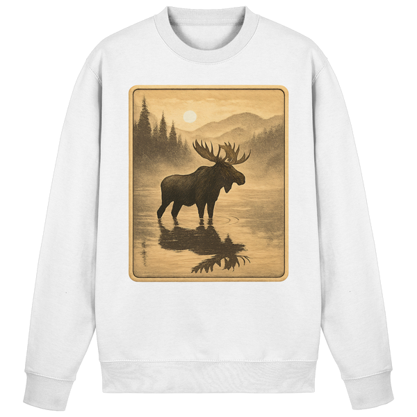 Arvenzo Calm Shore sweatshirt in Arctic White, front view showing a casual, comfortable sweatshirt with a simple design.