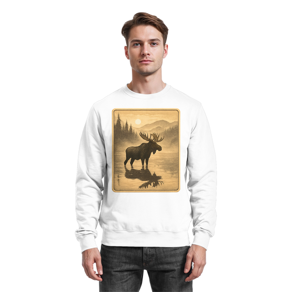 Arvenzo Calm Shore sweatshirt in Arctic White, front view showing a cozy, casual sweatshirt with a simple design and soft fabric.