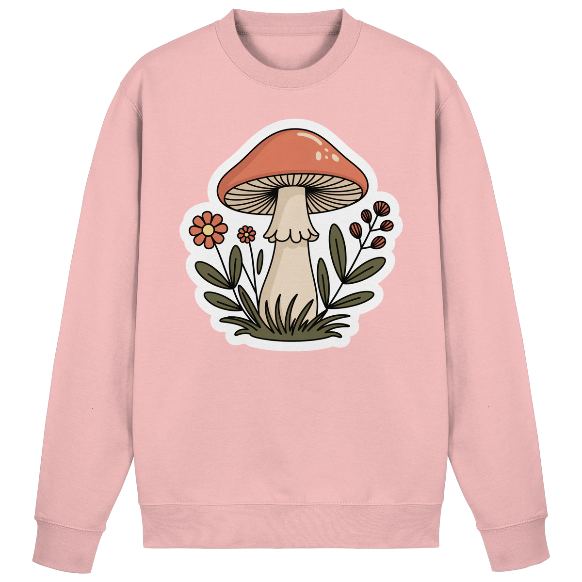 Baby pink Arvenzo Still Roots sweatshirt with a simple front design, soft cotton fabric, and comfortable fit.