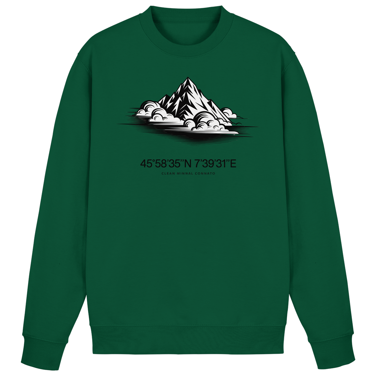 Arvenzo Summit Point Sweatshirt in bottle green, front view showcasing a classic crewneck design and soft fabric.