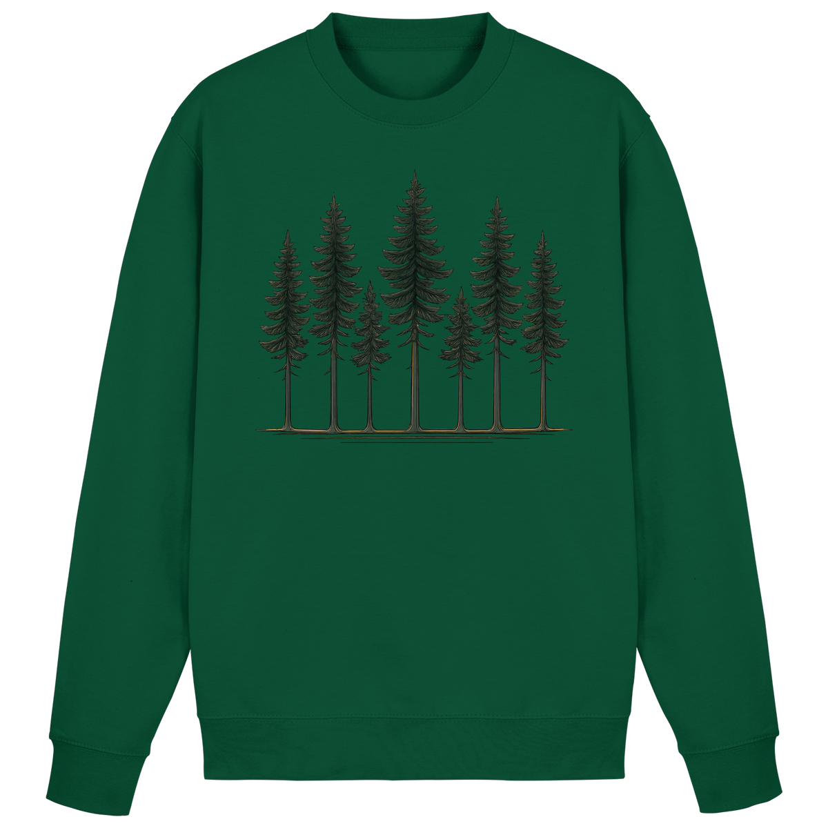 Arvenzo Pine Dusk Sweatshirt in bottle green with a front basic design, soft cotton fabric, and comfortable fit.