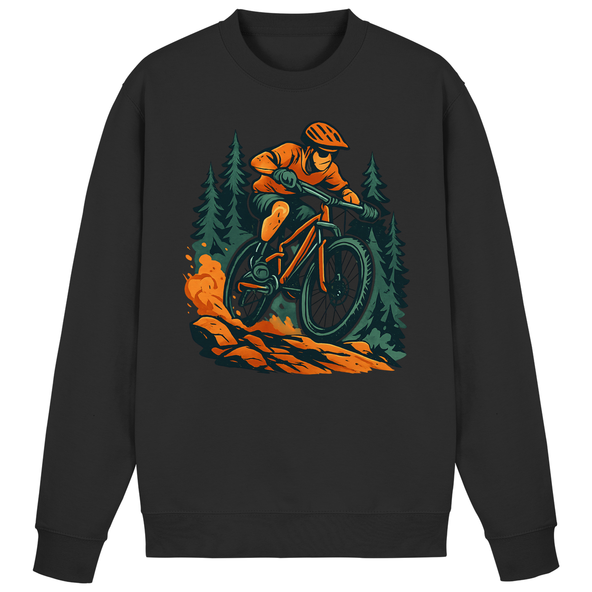Black Dirt Rush sweatshirt by Arvenzo with a simple front view, featuring a classic crew neck and soft fabric texture.