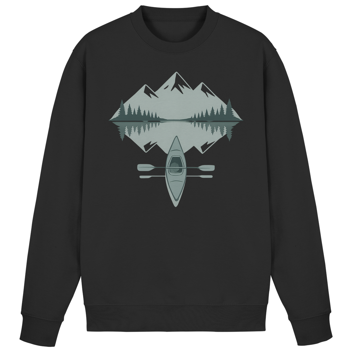 Arvenzo Mirror Lake black sweatshirt featuring a front design, soft fabric, and casual fit for comfortable everyday wear.