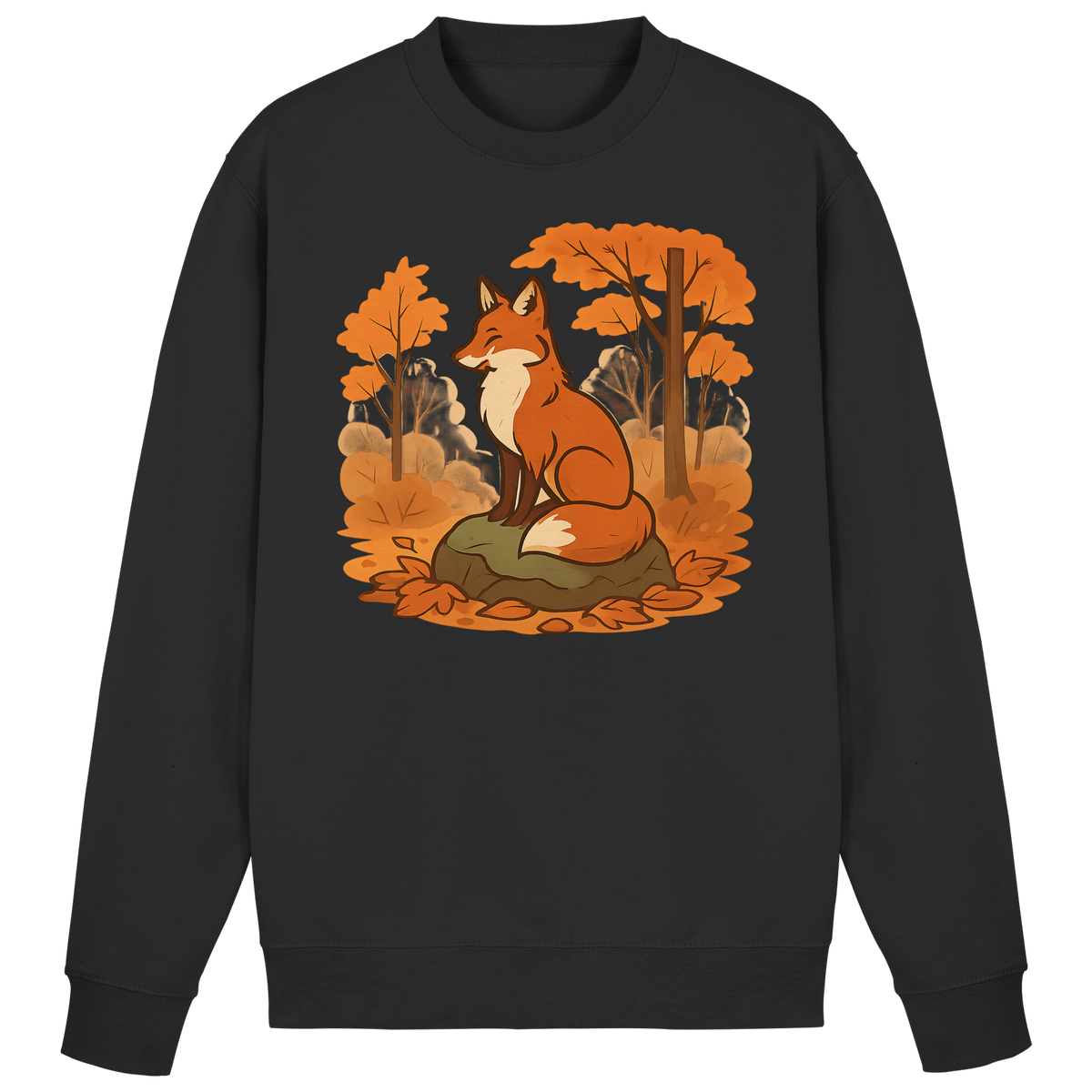 Arvenzo Ember Trail sweatshirt in deep black, front view showcasing a casual, comfortable sweatshirt with a simple design.