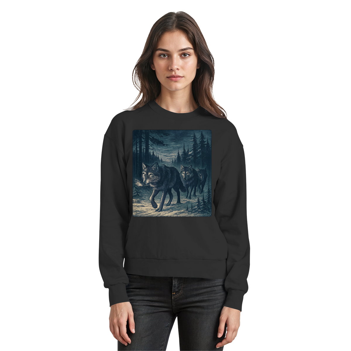 Black Arvenzo Pack North sweatshirt featuring a front design, made from comfortable, casual fabric for everyday wear.