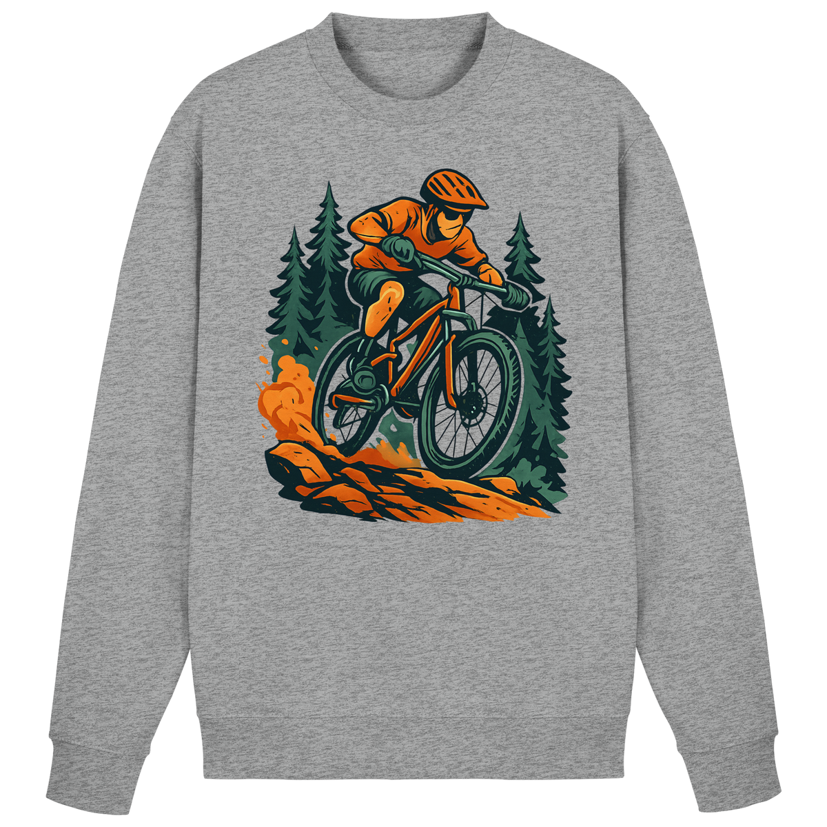 Arvenzo Dirt Rush sweatshirt in heather grey, front view showing classic crewneck design and soft fabric texture.