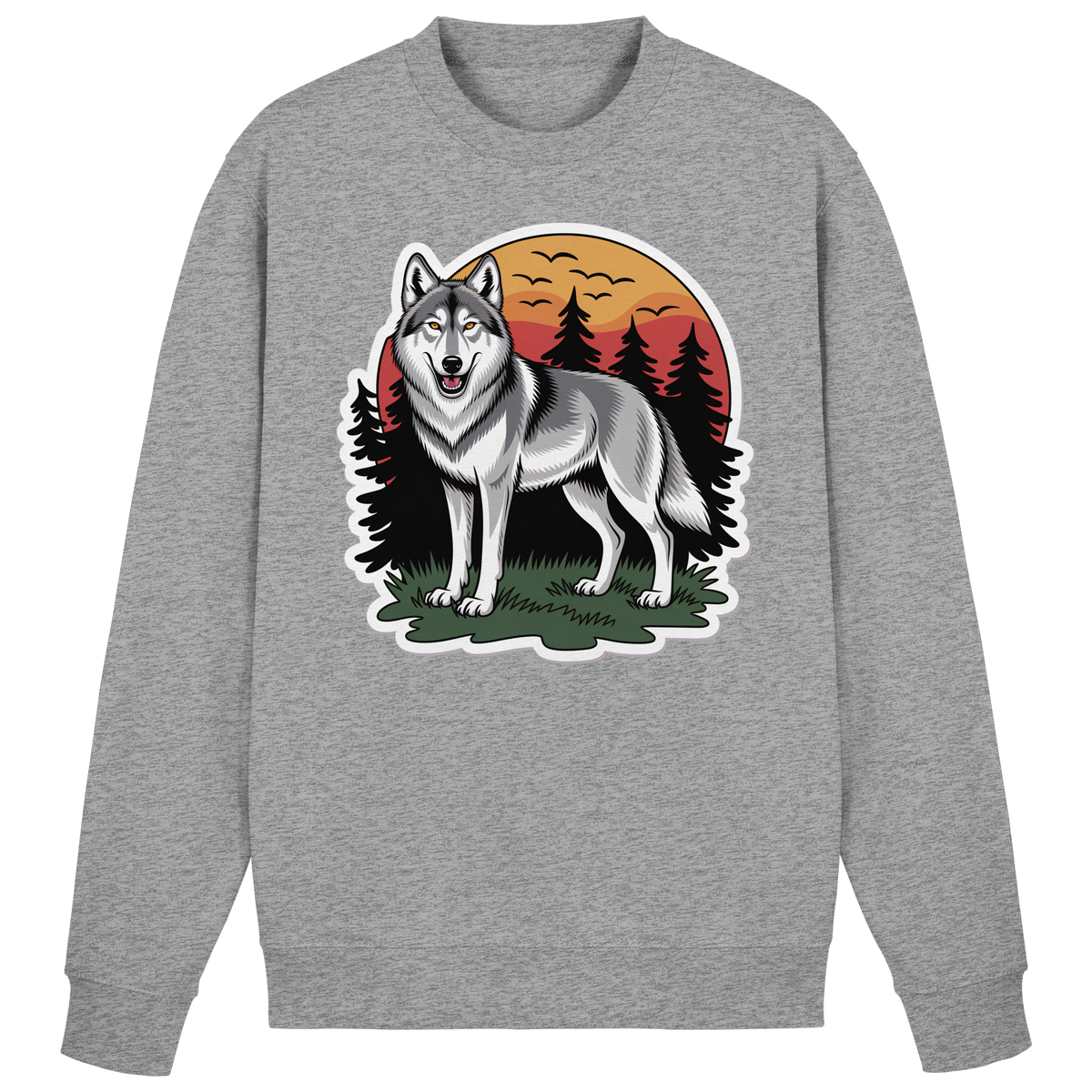 Heather grey Arvenzo Lone Dusk sweatshirt with a simple front design, soft fabric, and relaxed fit for casual wear.