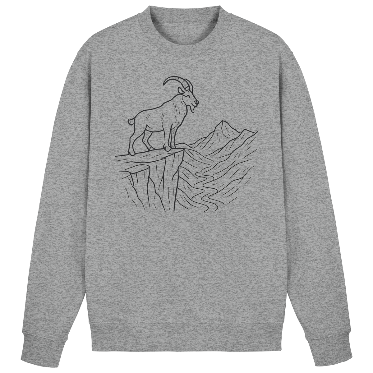 Arvenzo Cliff Edge Sweatshirt in heather grey, front view showing classic crewneck design and soft fabric for casual wear.