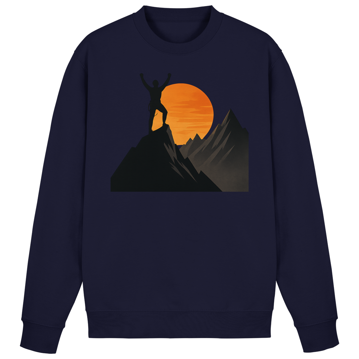 Navy blue Arvenzo Bold Ascent sweatshirt with a simple front design, made from comfortable fabric, perfect for casual wear.
