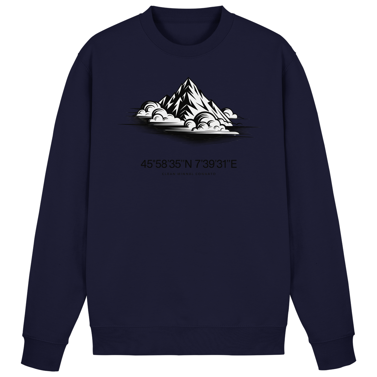 Navy Arvenzo Summit Point sweatshirt with a simple crewneck design, front view showing soft fabric and classic fit.