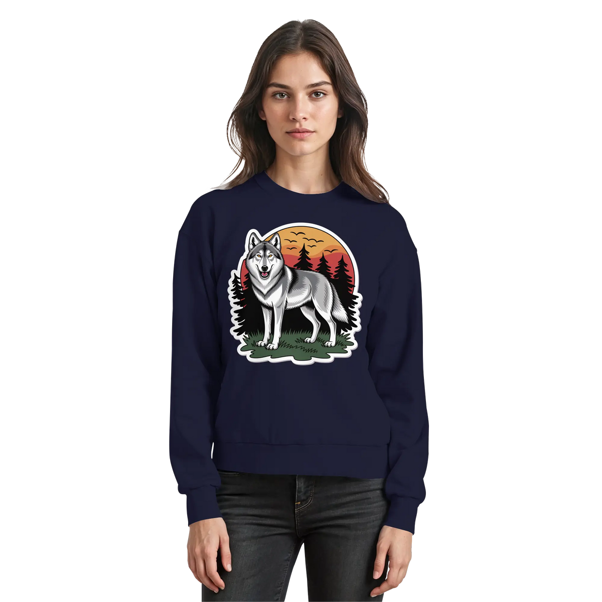 Arvenzo Lone Dusk navy sweatshirt with a simple front design, made from soft fabric, perfect for casual wear.