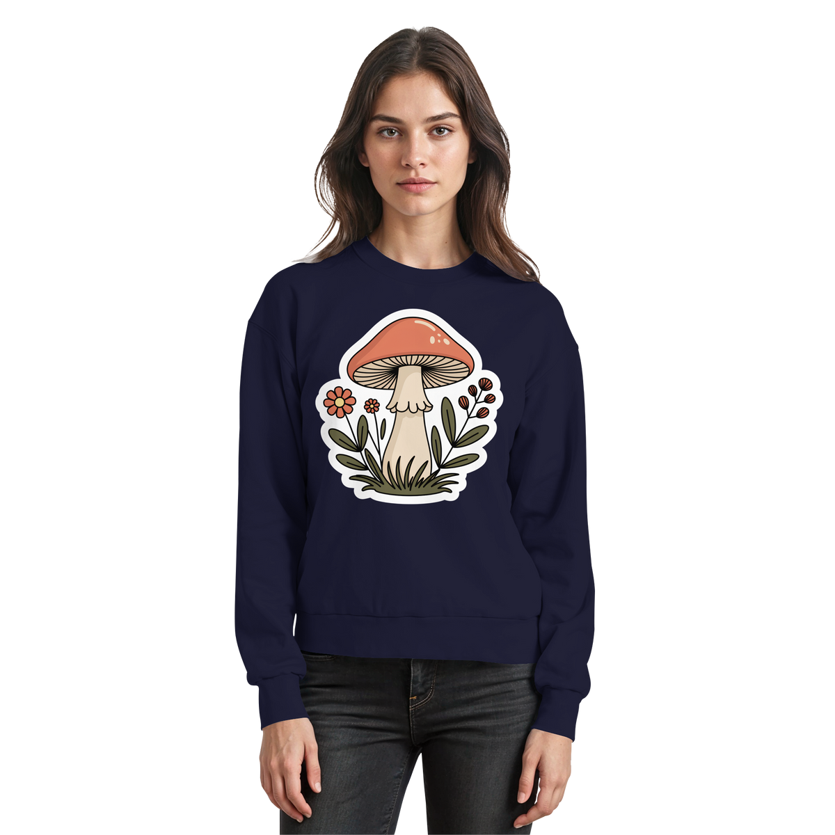 Arvenzo Still Roots navy sweatshirt with a front design, made of soft fabric, featuring a classic casual fit.