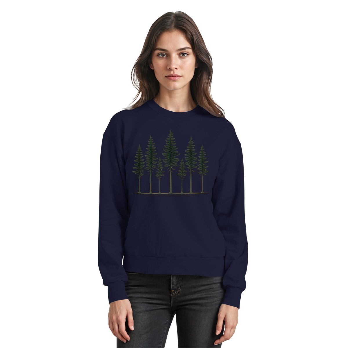 Arvenzo Pine Dusk Sweatshirt in navy with a simple front design, made from soft, comfortable fabric for casual wear.