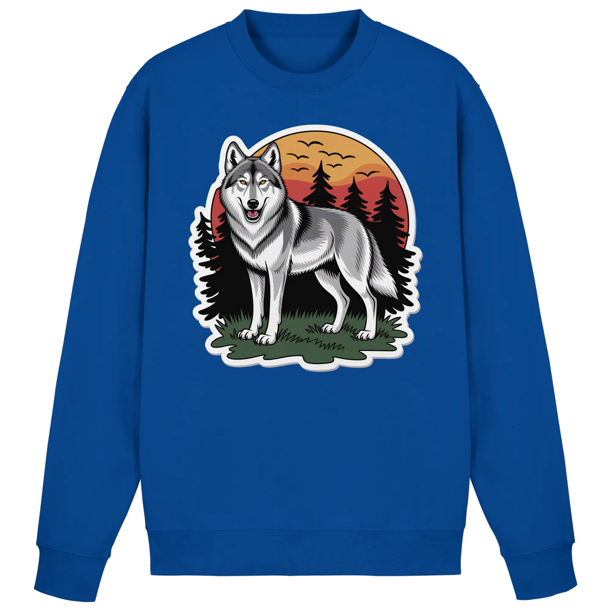 Royal blue Arvenzo Lone Dusk sweatshirt displayed from the front, featuring a simple crewneck design and soft fabric.