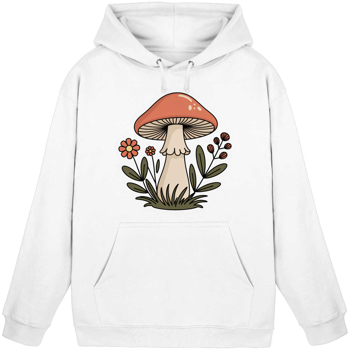Unisex Arctic White Still Roots hoodie by Arvenzo, front view showing simple design and comfortable fit.