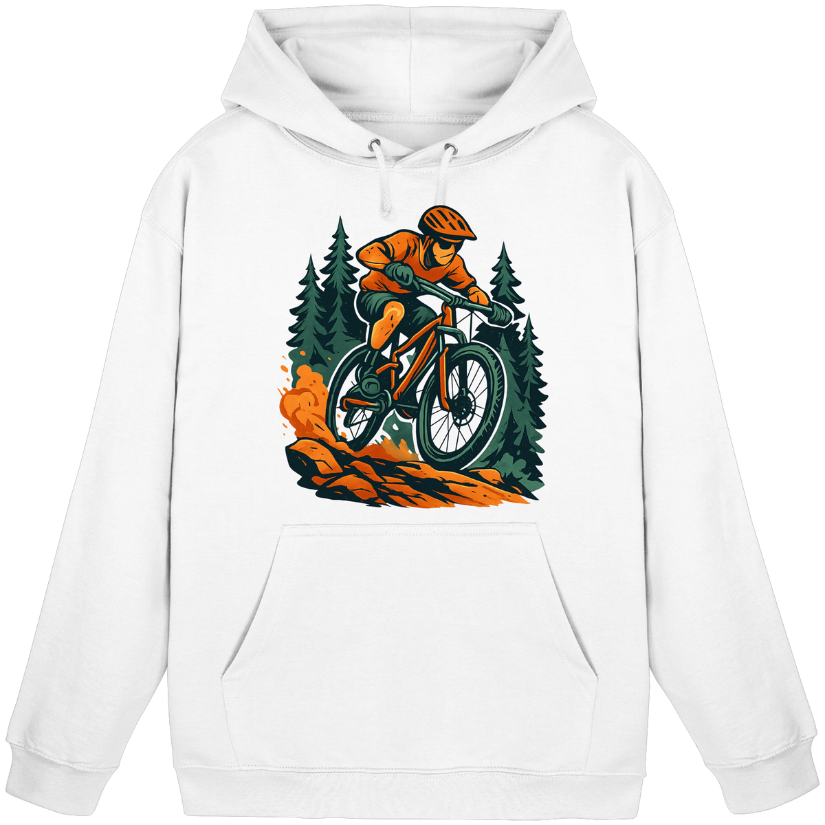Arvenzo Dirt Rush hoodie in Arctic White, front view of a unisex casual hoodie with a simple design and soft fabric texture.