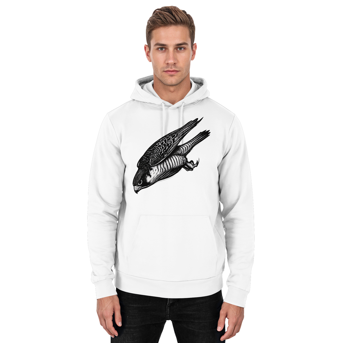 Unisex Arctic White Arvenzo Swift Dive Hoodie with front design, casual fit, and soft fabric for comfortable everyday wear