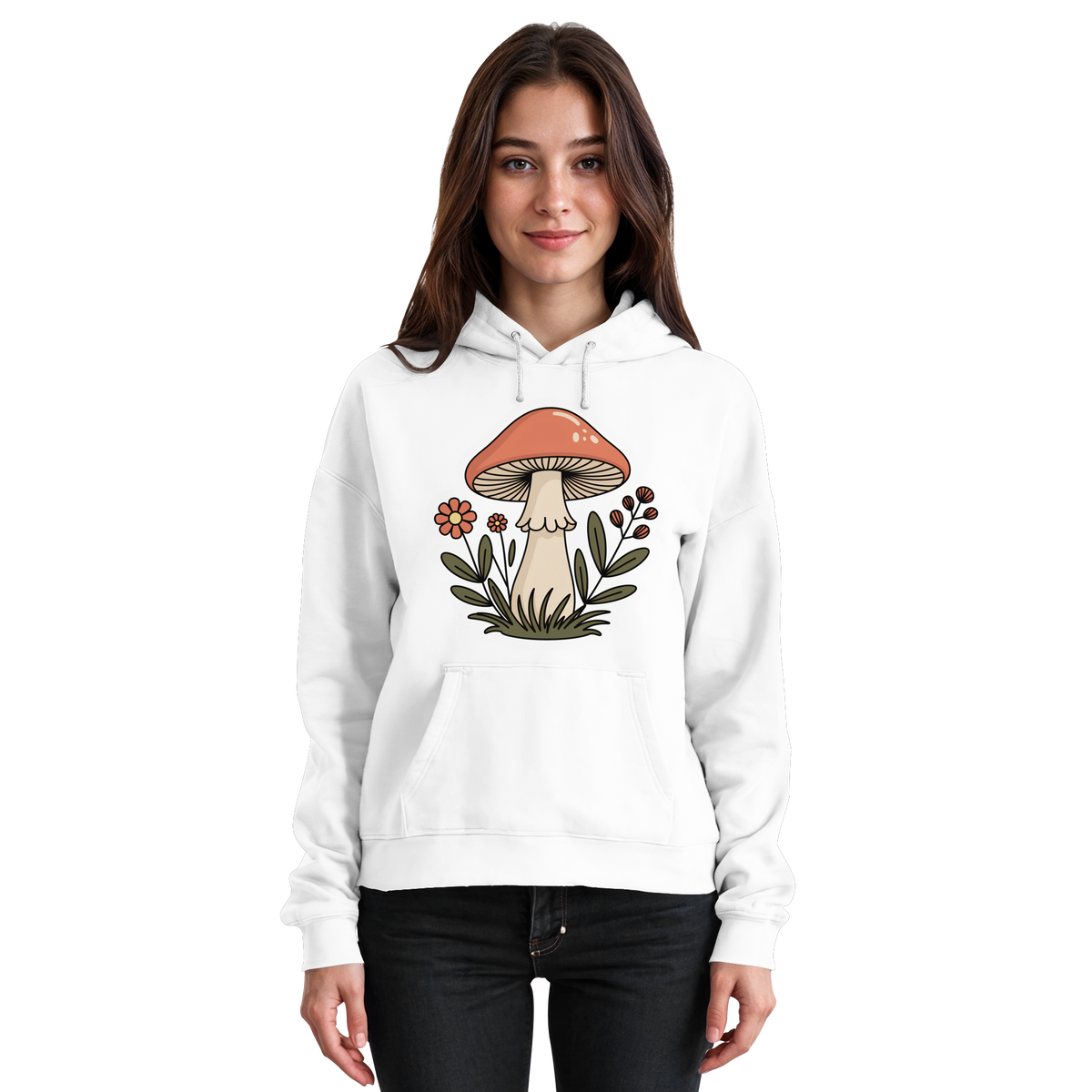 Arvenzo Still Roots unisex hoodie in Arctic White, front view showing classic pullover design and cozy fit.