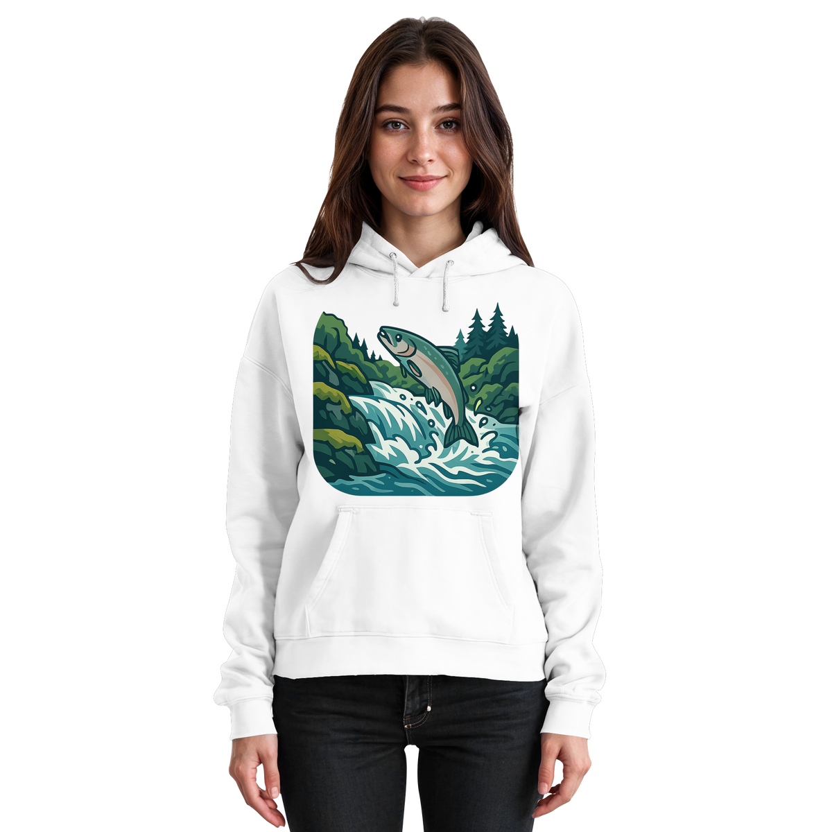 Unisex silver run hoodie by Arvenzo in Arctic White, front view showing soft fabric and classic hoodie design.