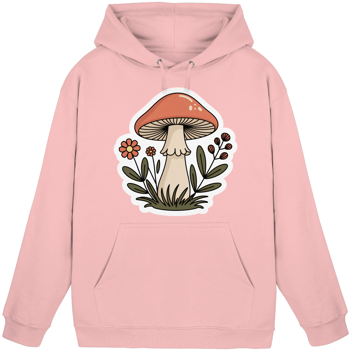 Baby pink unisex hoodie from Arvenzo with a simple front design, casual fit, and soft fabric for comfortable wear.