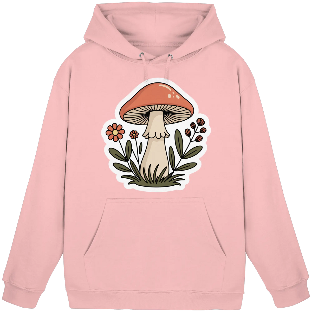 Baby pink unisex hoodie from Arvenzo with a simple front design, casual fit, and soft fabric for comfortable wear.
