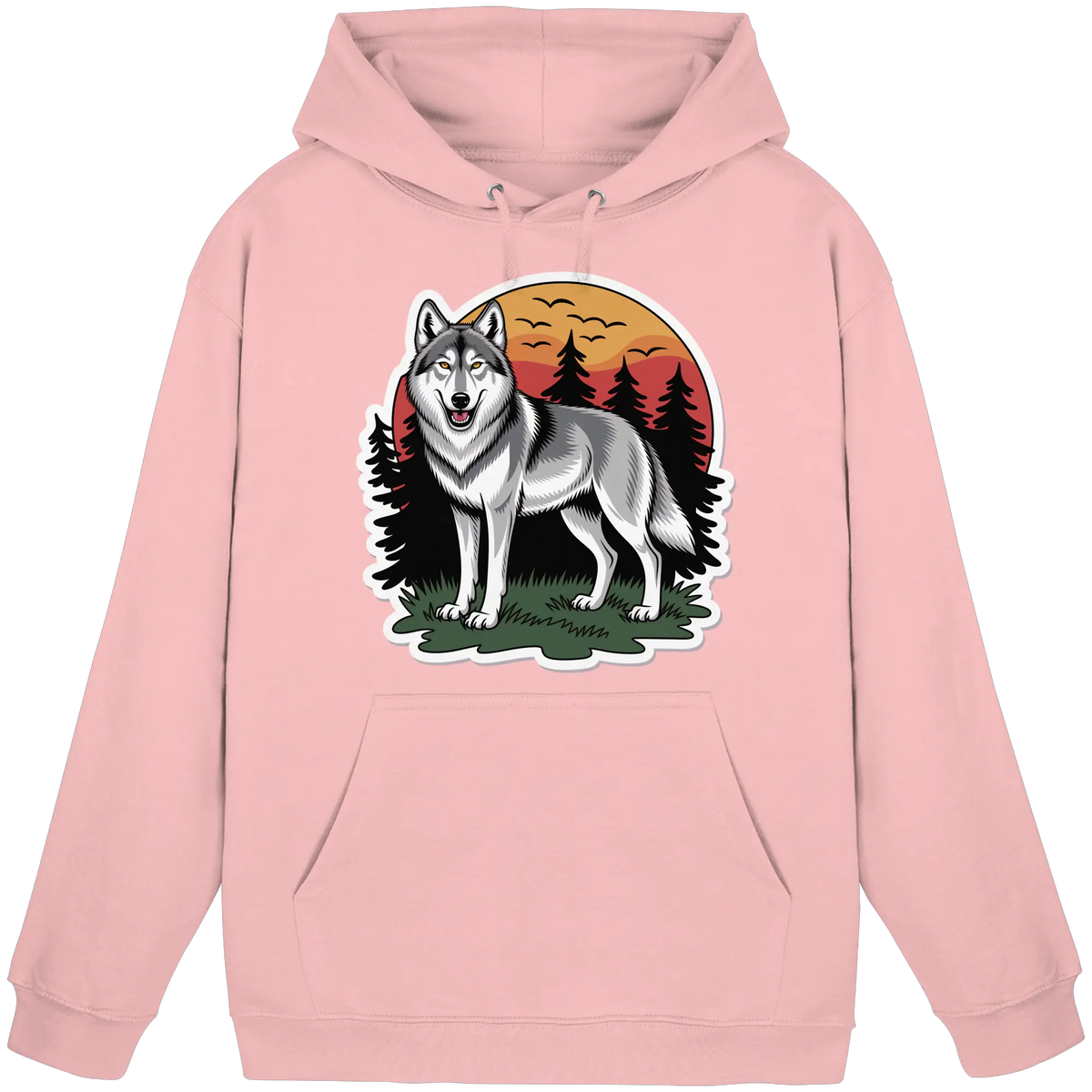 Pink unisex hoodie from Arvenzo with a simple front design, perfect for casual wear and comfortable everyday style.
