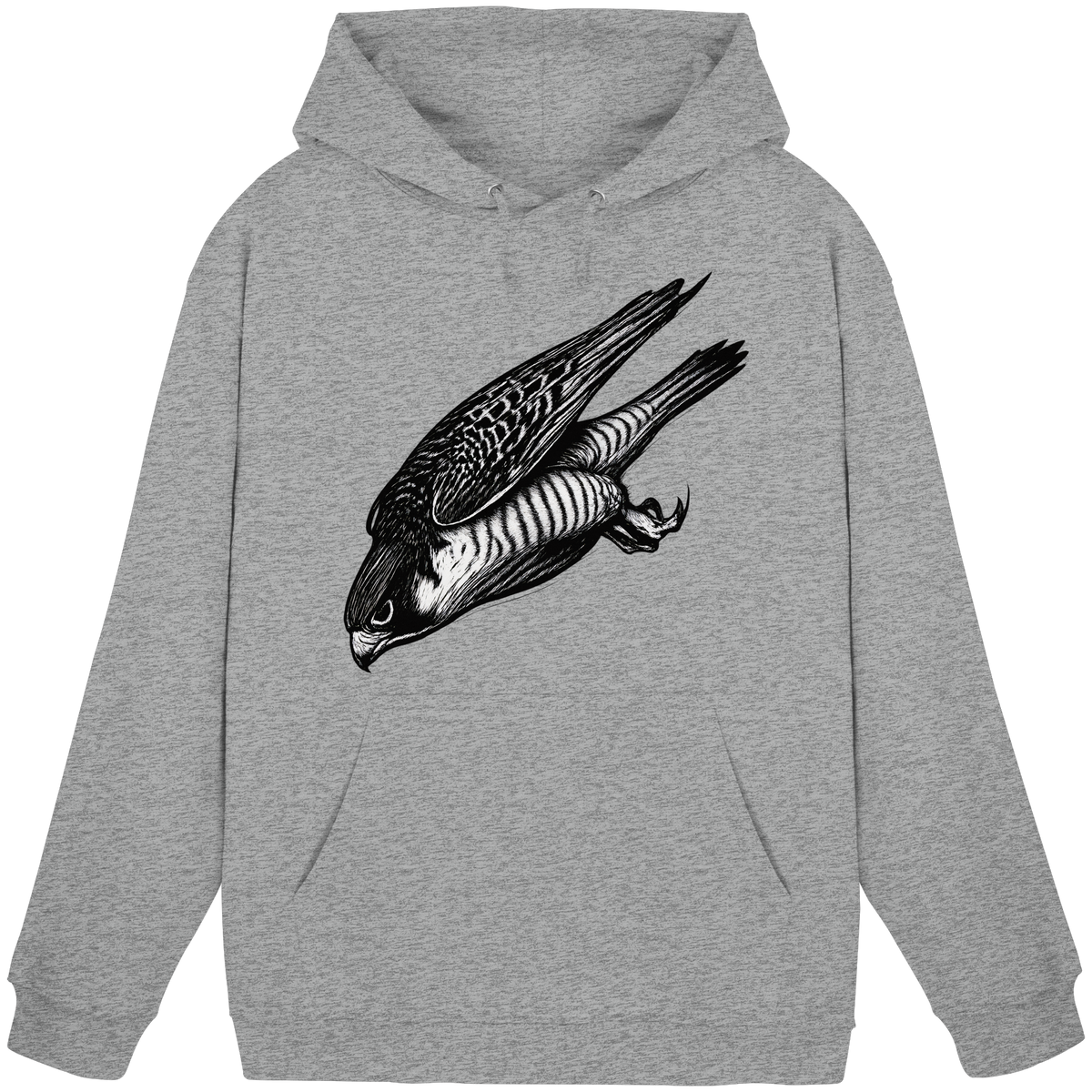 Unisex Heather Grey Arvenzo Swift Dive hoodie with front design, casual fit, soft fabric, and hooded neckline.