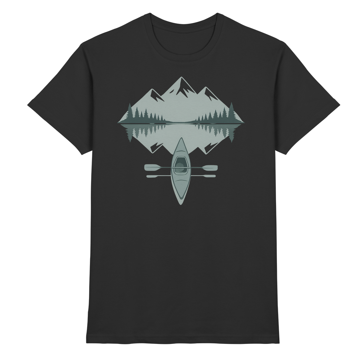Black Arvenzo Mirror Lake unisex shirt featuring a sleek front design, stylish and comfortable for everyday wear.