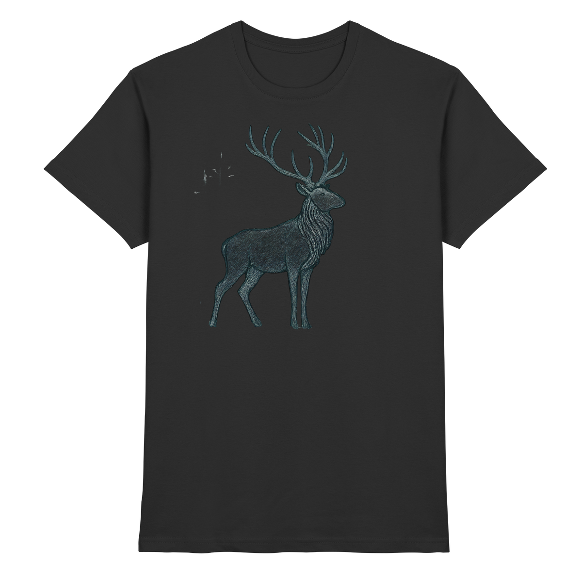 Black Arvenzo Mist Crown unisex shirt front view, premium cotton fabric, stylish casual fit, minimalist design.