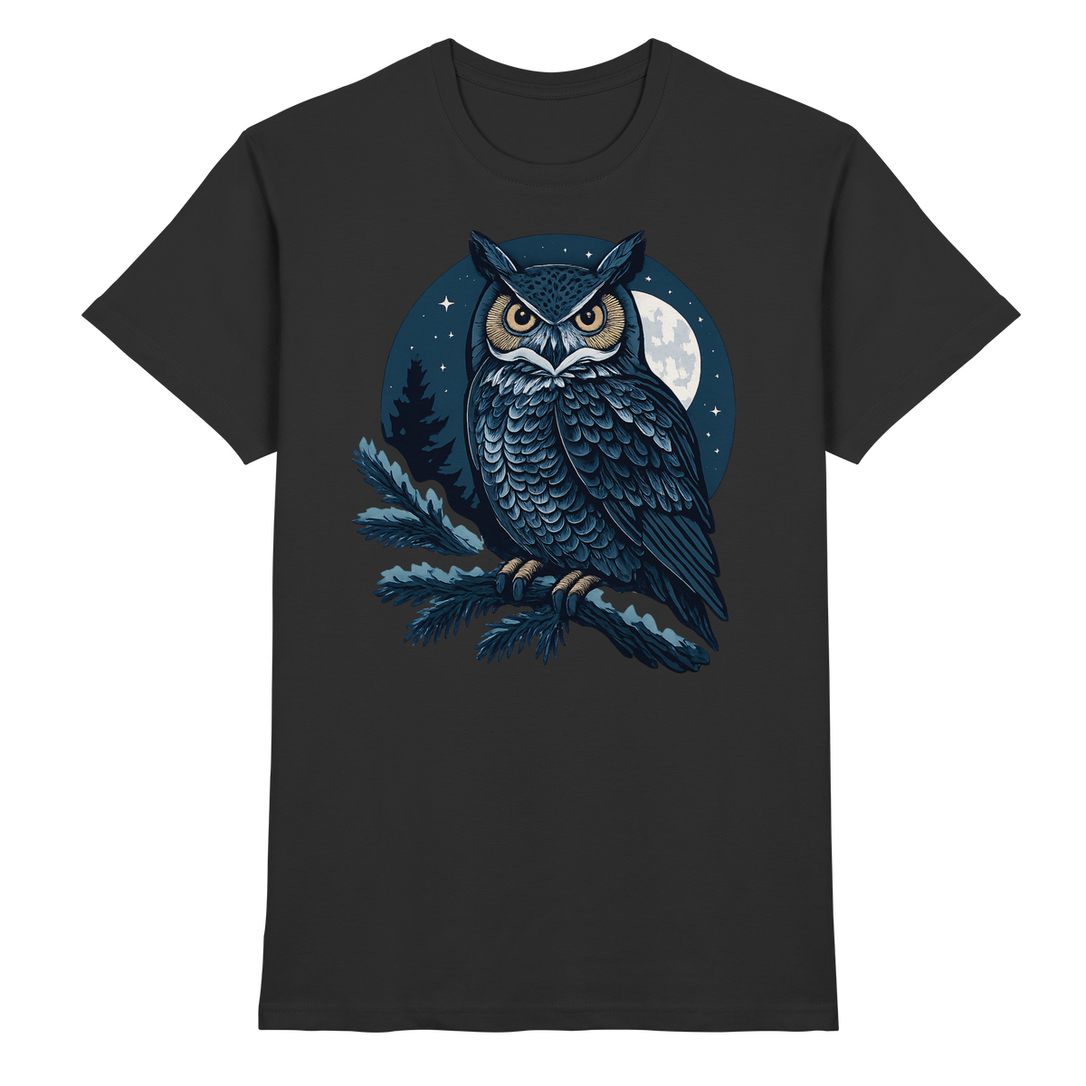 Black Arvenzo Night Watch unisex shirt front view, showcasing a premium design and comfortable fit.