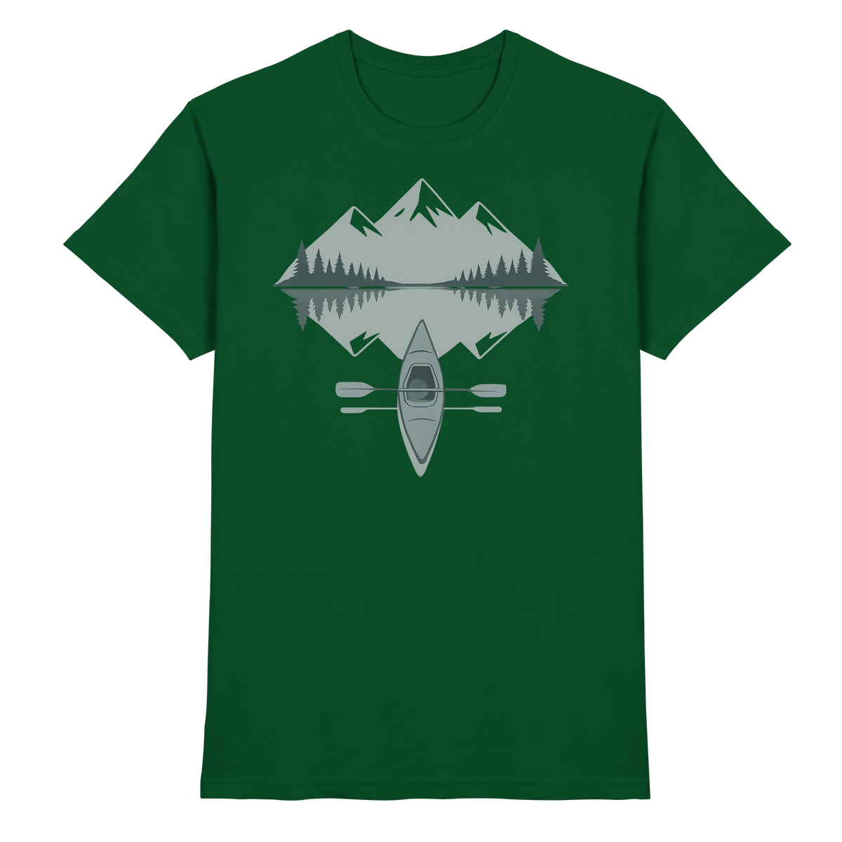 Front view of Arvenzo Mirror Lake unisex shirt in bottle green, showcasing a stylish and comfortable casual design.