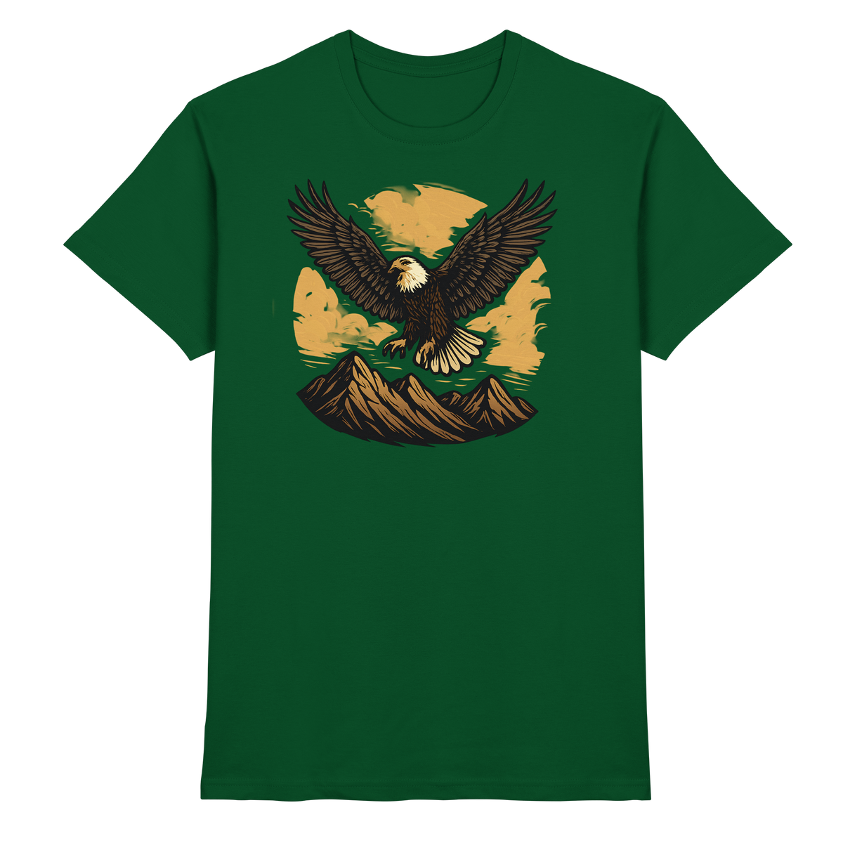 Front view of Arvenzo Iron Wing unisex shirt in bottle green, showcasing the stylish design and fit.