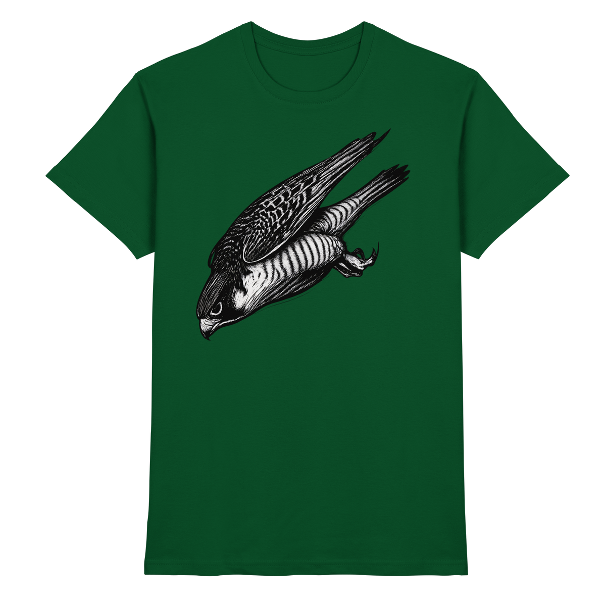 Arvenzo Swift Dive unisex shirt in premium bottle green, front view showing casual fit and smooth fabric texture.
