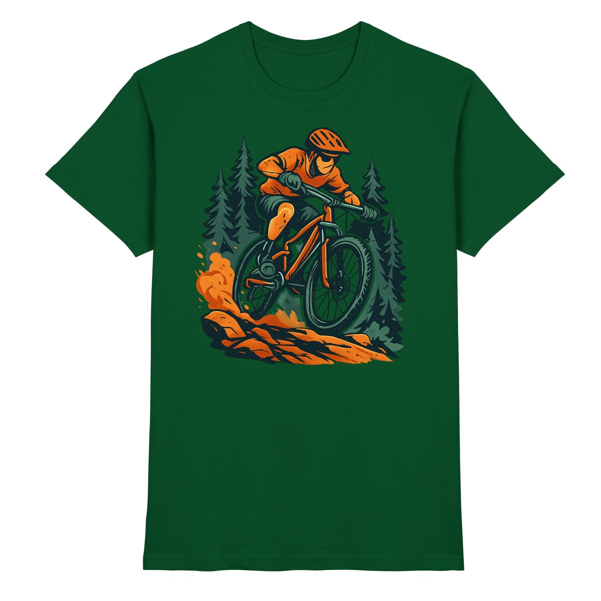 Front view of Arvenzo Dirt Rush unisex shirt in bottle green, showcasing the premium design and fit.