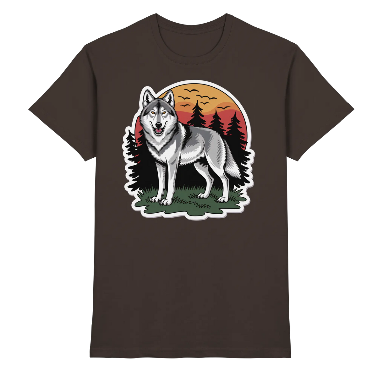 Front view of Arvenzo Lone Dusk unisex shirt in brown with a classic fit and minimal design.