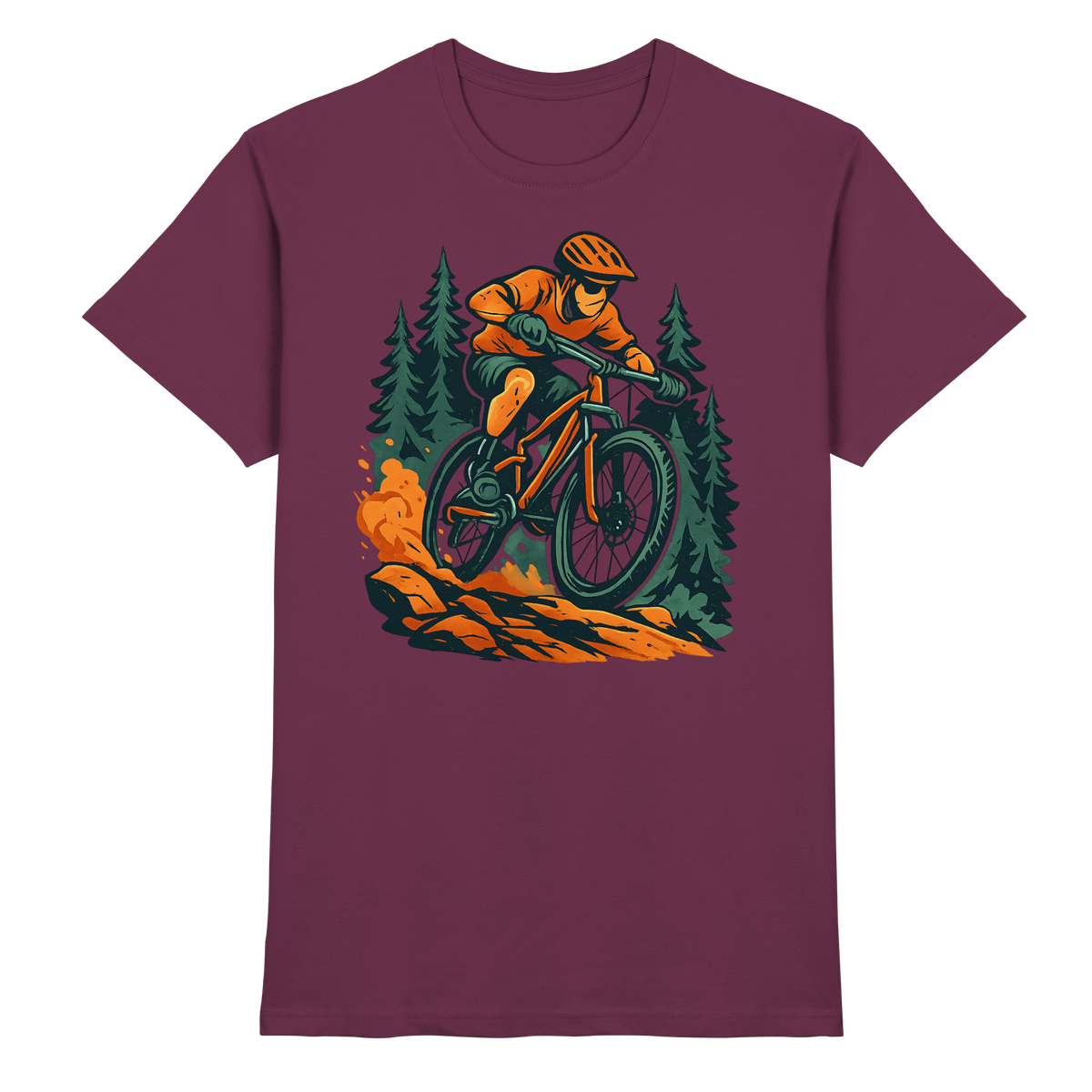 Front view of Arvenzo Dirt Rush unisex shirt in burgundy, showcasing the premium fabric and stylish design.