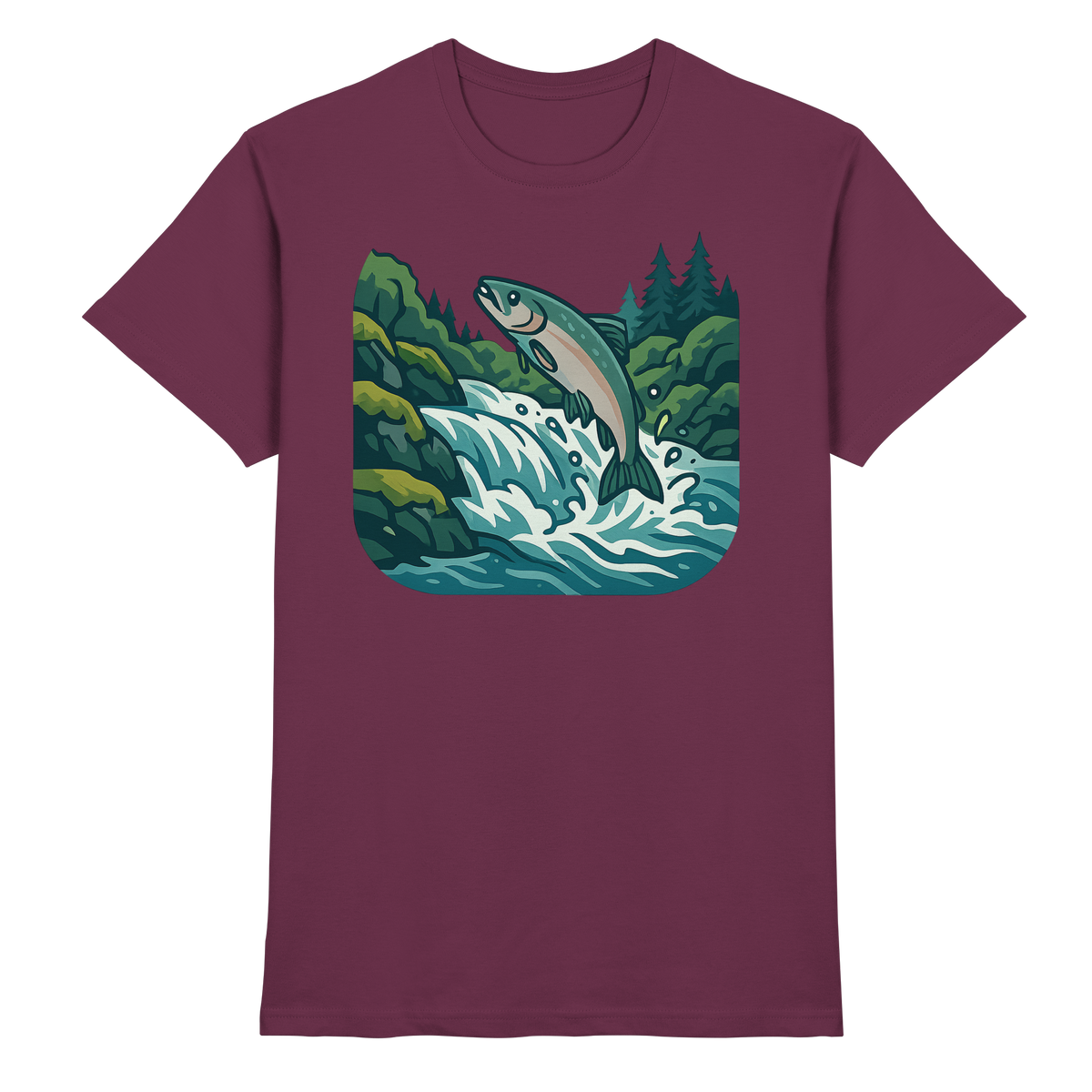 Unisex Silver Run Shirt by Arvenzo in burgundy, front view showing smooth fabric and classic design.