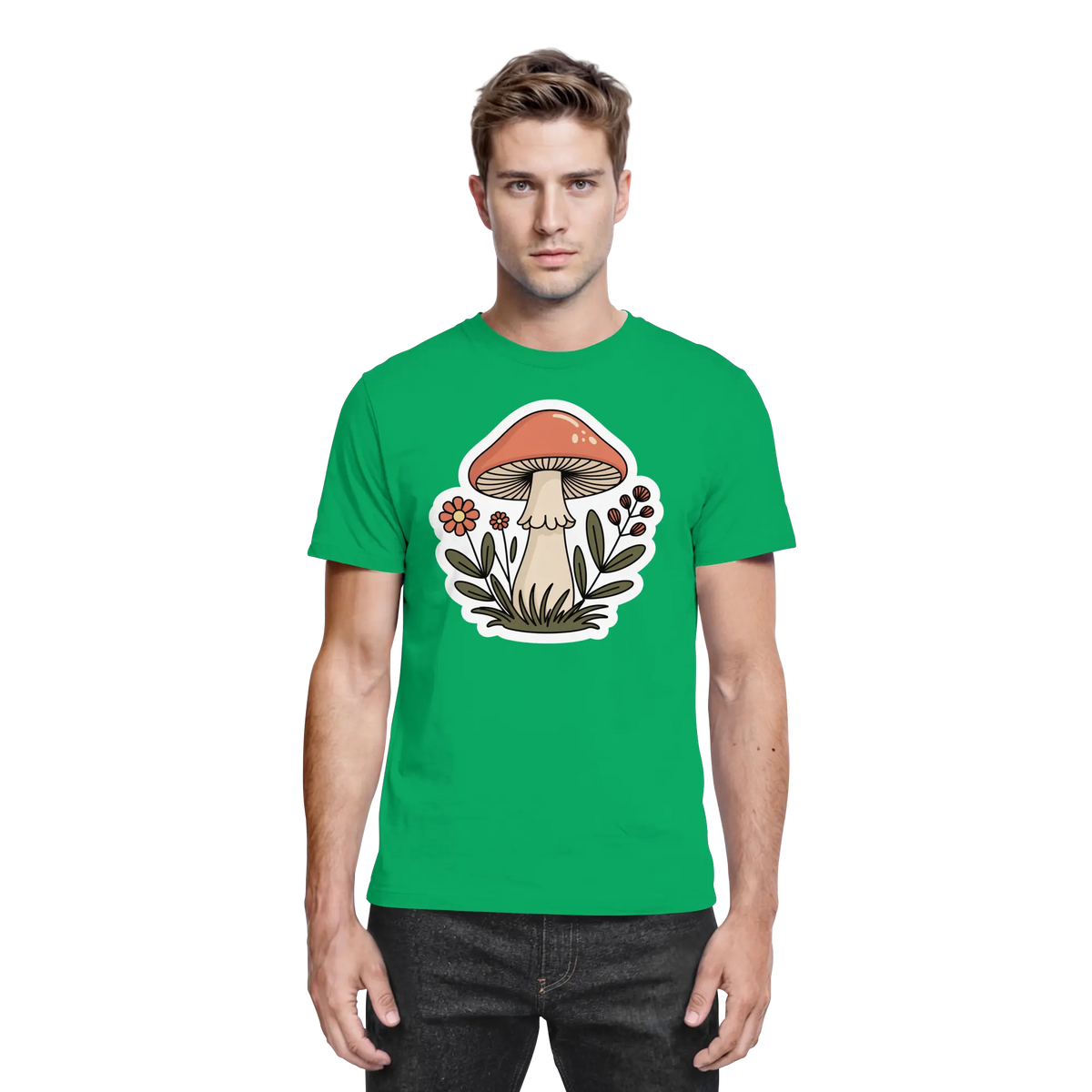 Unisex Still Roots Arvenzo shirt in Kelly green with a front design, premium cotton fabric, and comfortable fit.