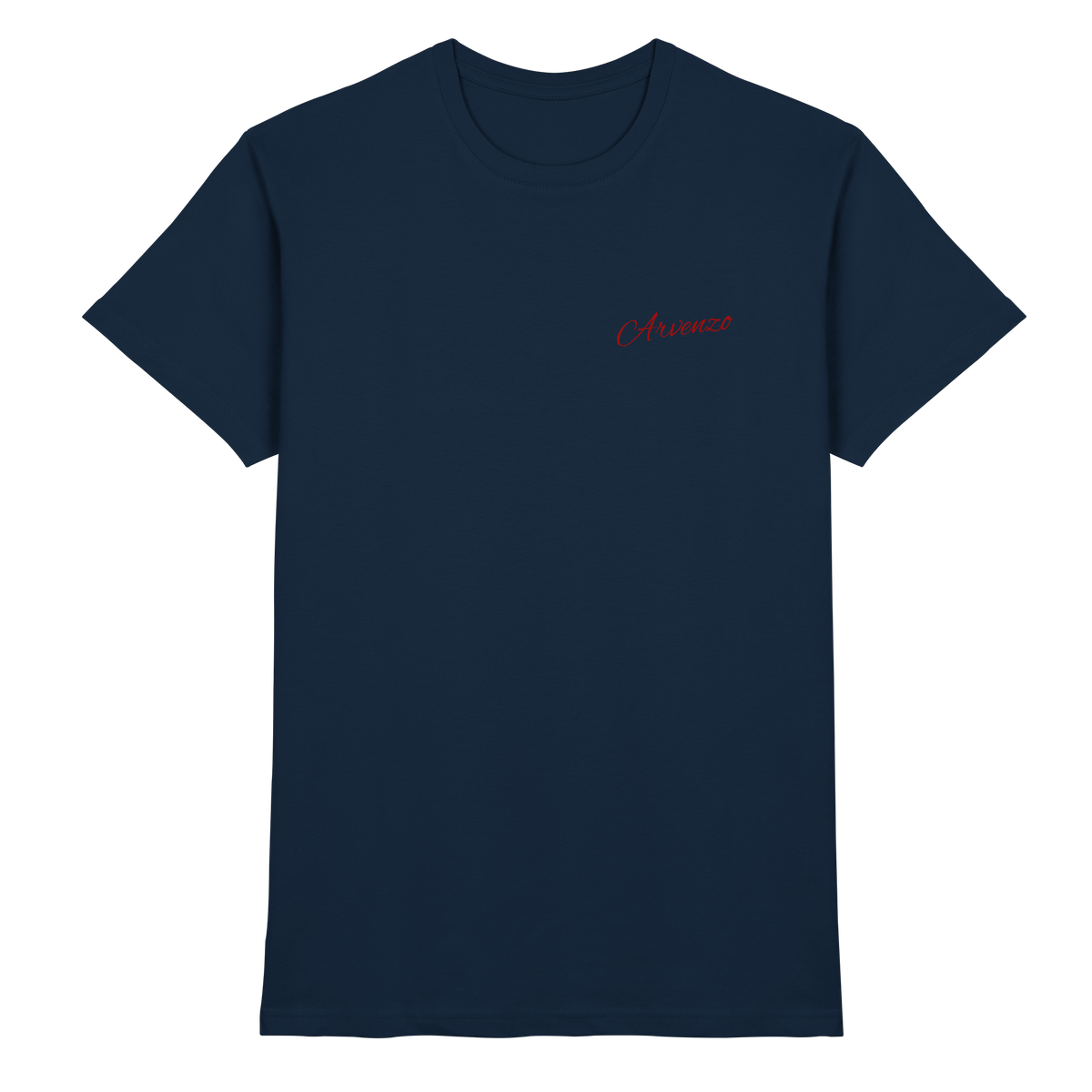 Navy Pure Ground Unisex Shirt by Arvenzo, front view showing a classic fit and smooth fabric.