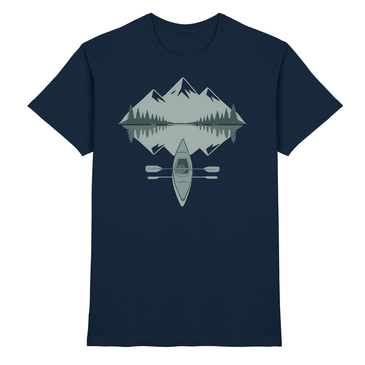 Front view of Arvenzo Mirror Lake unisex navy shirt with a classic fit and minimal design.