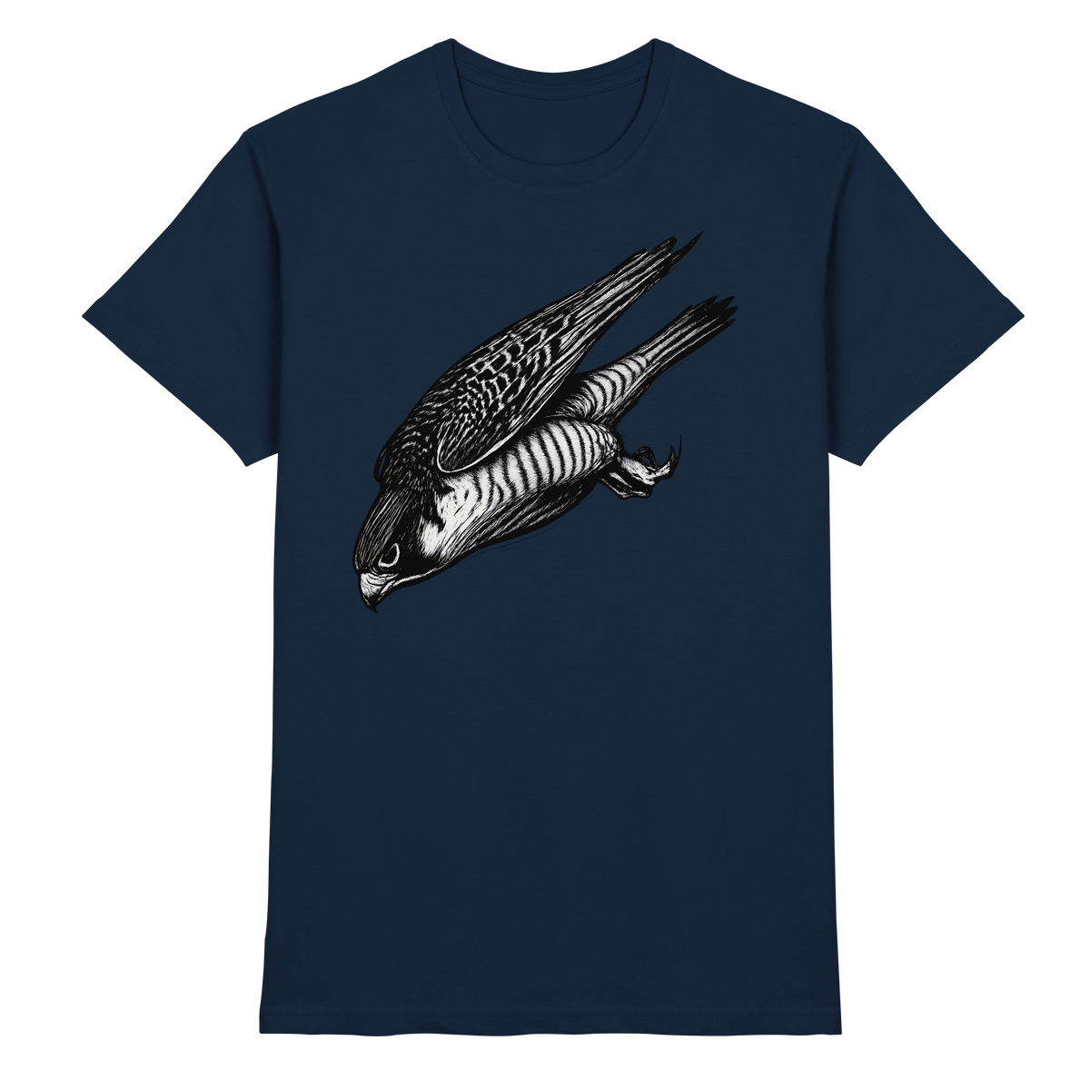 Front view of Arvenzo Swift Dive unisex navy shirt with a sleek design and comfortable fit.