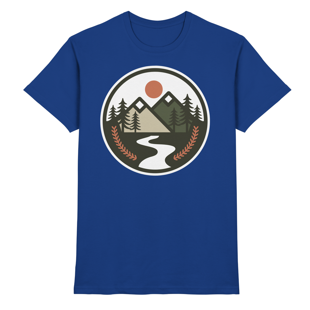 Front view of a royal blue unisex Open Ground shirt by Arvenzo featuring a classic fit and premium fabric.